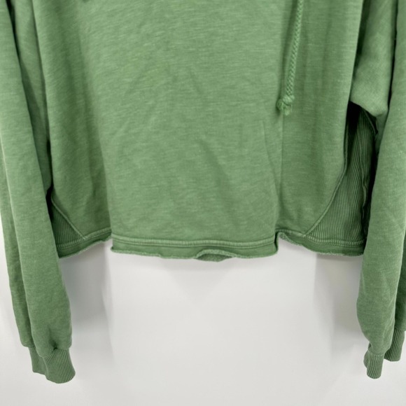 American Eagle Outfitters Hoodie Womens Large Green Cropped Drawstring Pullover - Picture 3 of 8